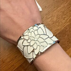 Les Georgettes Paris Lotus Elegant Silver Floral Bracelet